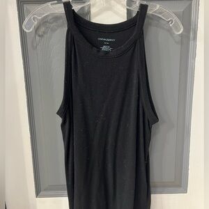 Black Sleeveless Tank Top Relaxed Fit